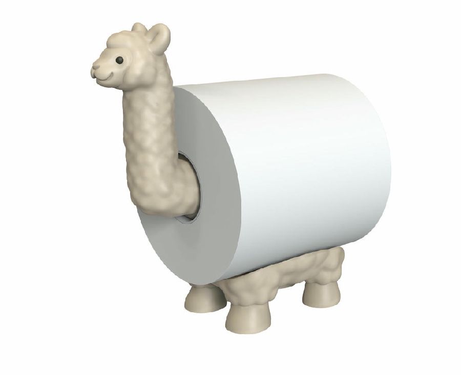 GADGET 1st, Llama Toilet Roll Holder, lama, wit, kunststof