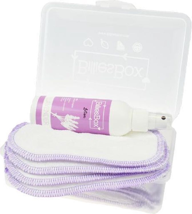 Vochtige doekjes/droge doekjes BilliesBox BilliesBox Kit met lotion lavendel