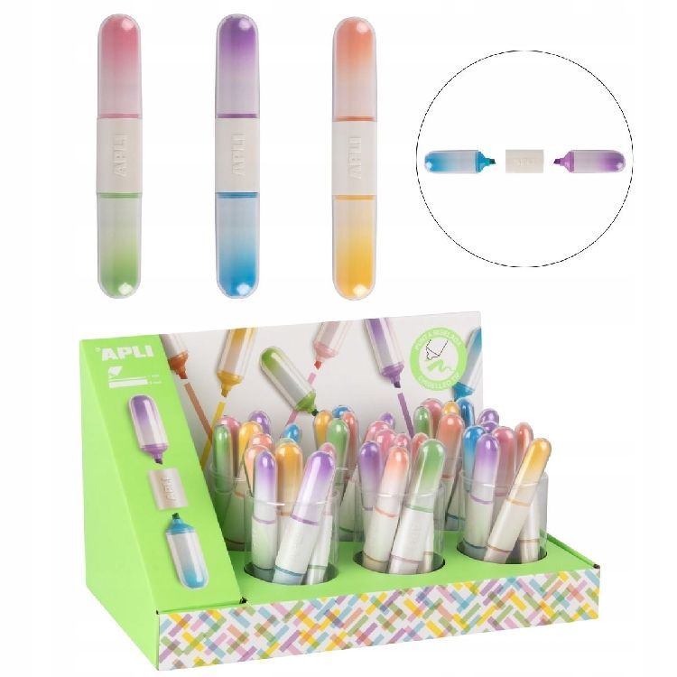 MARKEERSTIFT 1st, Dual Highlighter,  rood-groen/blauw-paars/geel-oranje,  assortim.