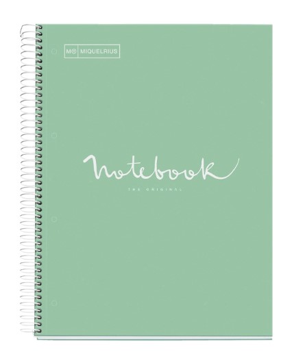 SCHRIFT A4, NB1, geruit, 80blz, mint,  groen, spiraal, 1st