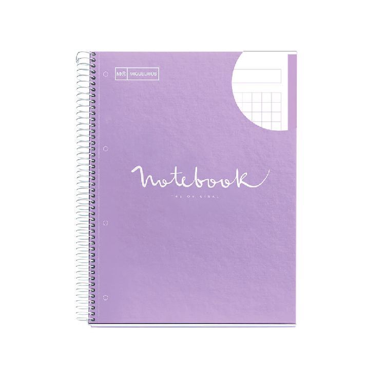SCHRIFT A4, NB1, geruit, 80blz,  lavande, paars, spiraal, 1st