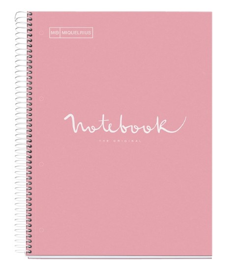 SCHRIFT A4, NB1, geruit, 80blz, rose,  roze, spiraal, 1st