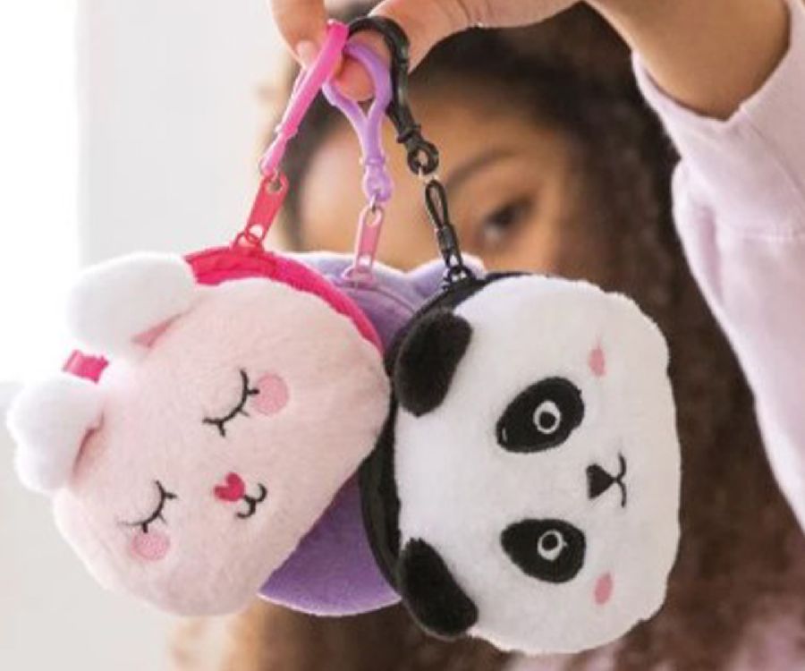 GELDBEUGEL 1st, Fluffy Friends, kat/ konijn/panda, pluche, assortim.