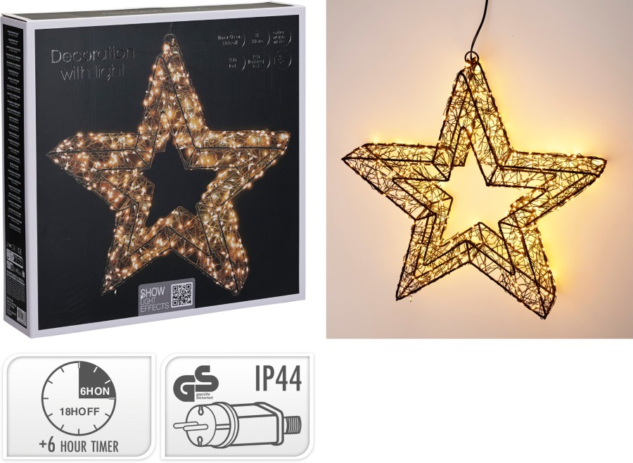 Verlichting ster, L 38 x B 38 x H 38 cm