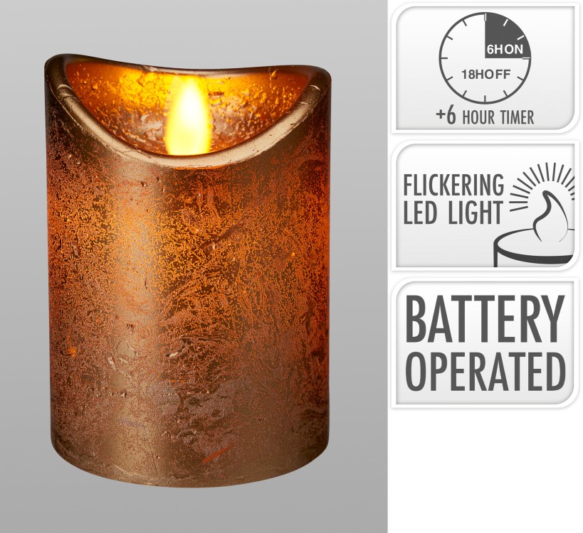 Verlichting kaars, D 7.5 x H 10 cm
