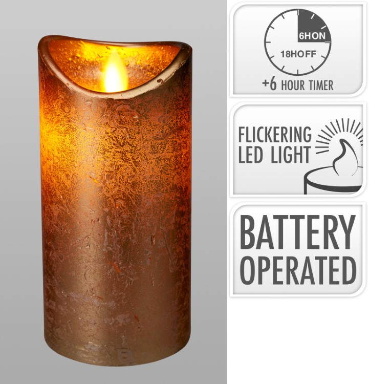 Verlichting kaars, D 7.5 x H 15 cm