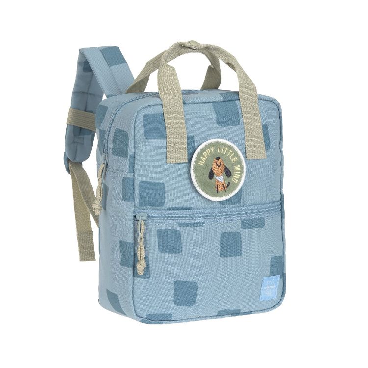 Rugzak Laessig Mini Square Backpack | Pattern Party blue School