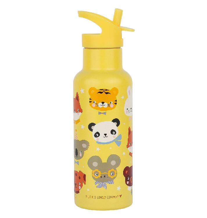 Drinkfles/thermosfles A Little Lovely Company XL RVS | Animal Friends