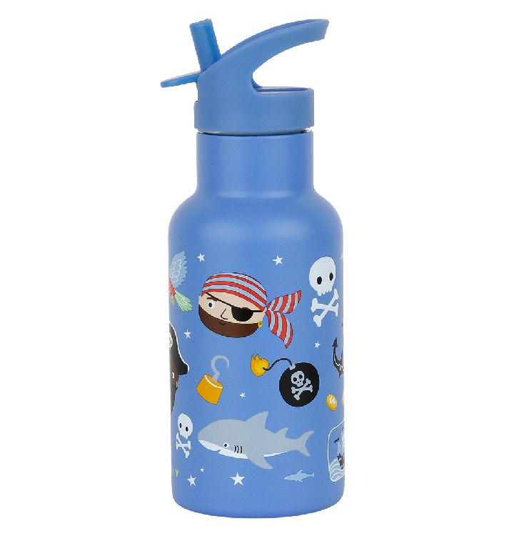 Drinkfles/thermosfles A Little Lovely Company Stainless Steel Drink Bottle | Pirates