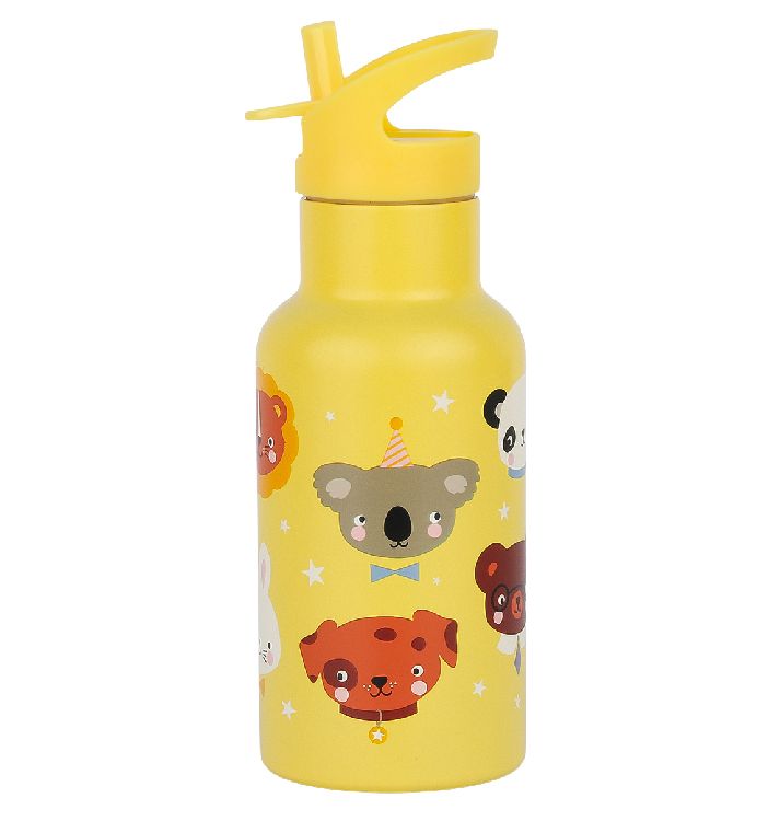 Drinkfles/thermosfles A Little Lovely Company Stainless Steel Drink Bottle | Animal Friends