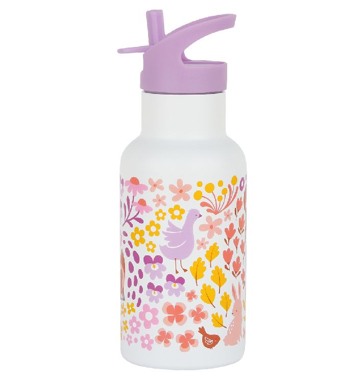 Drinkfles/thermosfles A Little Lovely Company Stainless Steel Drink Bottle | Flower Garden