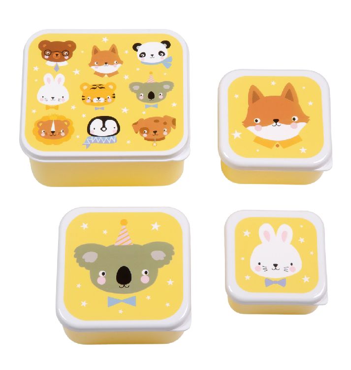 Snackdoos A Little Lovely Company Lunch & Snack Box, 4 stuk(s) | Animal Friends