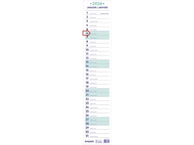 Kalender Brepols Maand Lintkalender, wandkalender, 2027