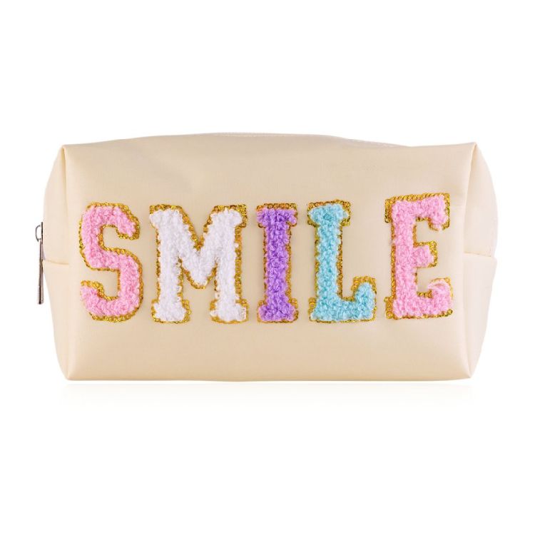 ETUI 1st, Cosmetica Tasje, Smile, ecru/multikleur, 18x7x11cm