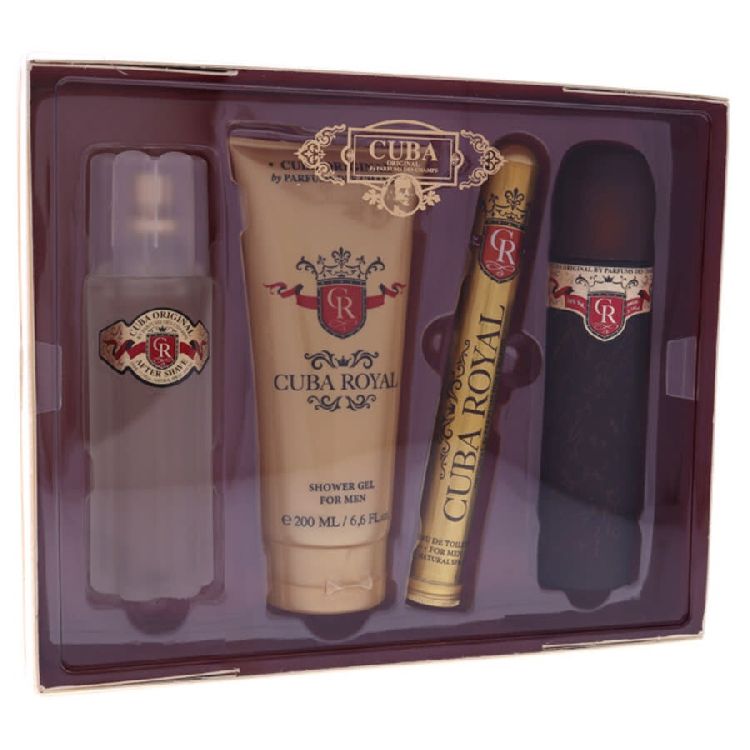 EAU DE TOILETTE / AFTERSHAVE / DOUCHEGEL Cuba Royal Gift Box, set van 4st, verzorgingsproduct
