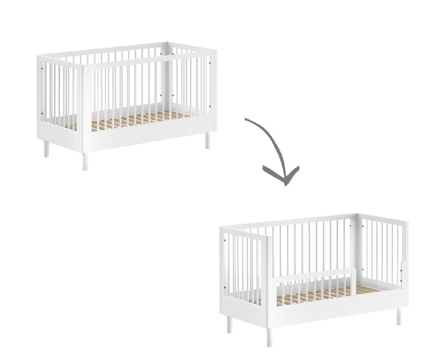 Bed Jaxx furniture, Forrest beech, Forrest beech 70x140 omvb, babybed omvormbaar tot bedbank