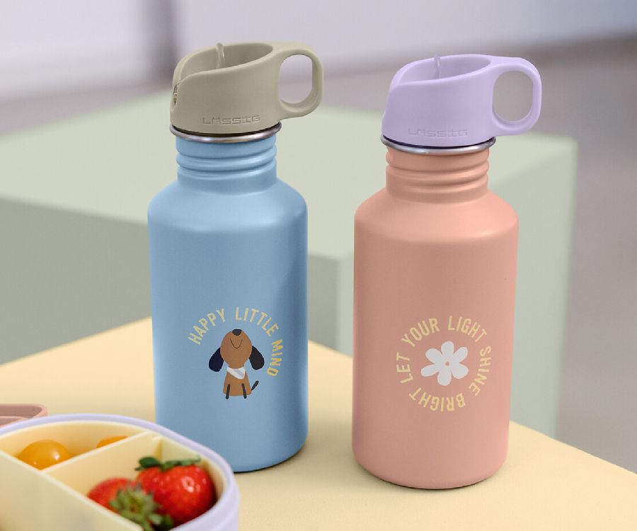Drinkfles Laessig Bottle Stainless Steel | Pattern Party rose School