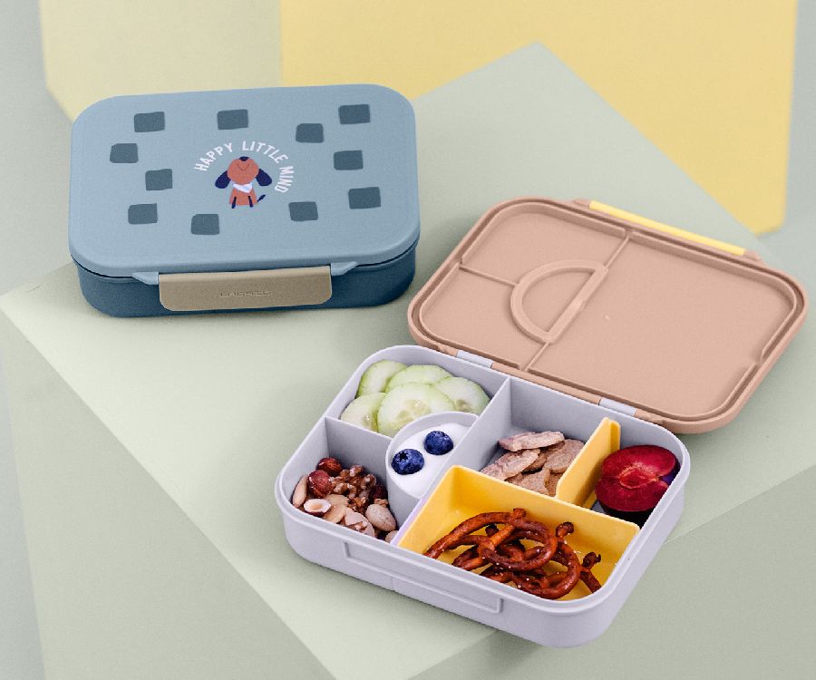 Brooddoos Laessig Bento Lunchbox | Pattern Party blue School