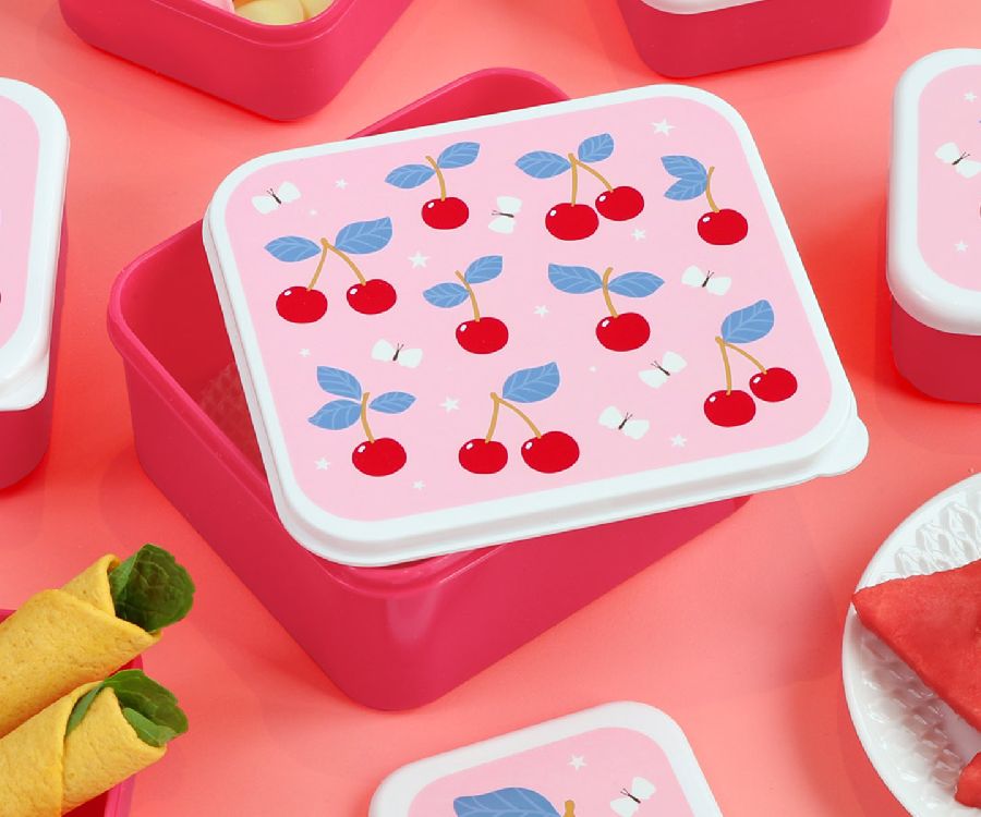 Snackdoos A Little Lovely Company Lunch & Snack Box, 4 stuk(s) | Cherries