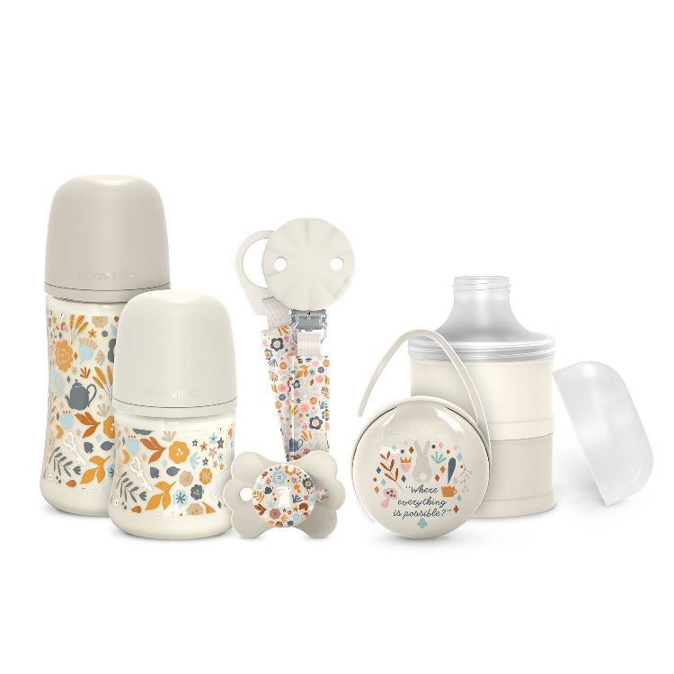 Flesvoeding starterset Suavinex Welkom babyset | Wonderland beige