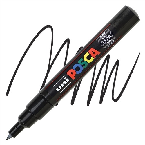 VERFSTIFT Verfmarker, zwart, 0.7mm, conische punt, 1 stuk(s), stift