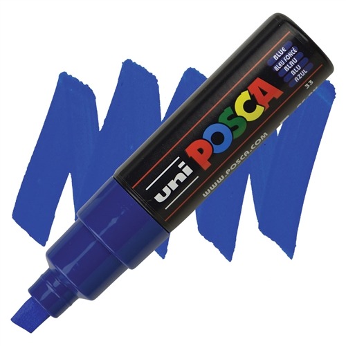 VERFSTIFT Verfmarker, donkerblauw, lijndikte 8 mm, beitel punt, 1 stuk(s), stift