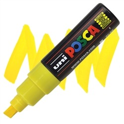 VERFSTIFT Verfmarker, geel, lijndikte 8 mm, beitel punt, 1 stuk(s), stift