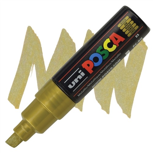 VERFSTIFT Verfmarker, goud, lijndikte 8 mm, beitel punt, 1 stuk(s), stift