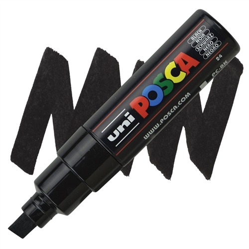 VERFSTIFT Verfmarker, zwart, lijndikte 8 mm, beitel punt, 1 stuk(s), stift
