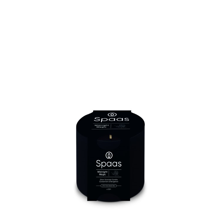 Kaars Spaas, Glow, kaars in glas/geurkaars, Midnight Magic - Cardamom and Bergamot | Essential