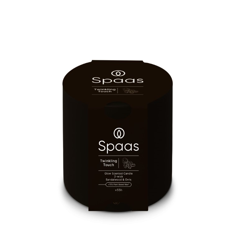 Kaars Spaas, Glow 2-wiek, kaars in glas/geurkaars, Twinkling Touch - Sandalwood and Orris | Essential