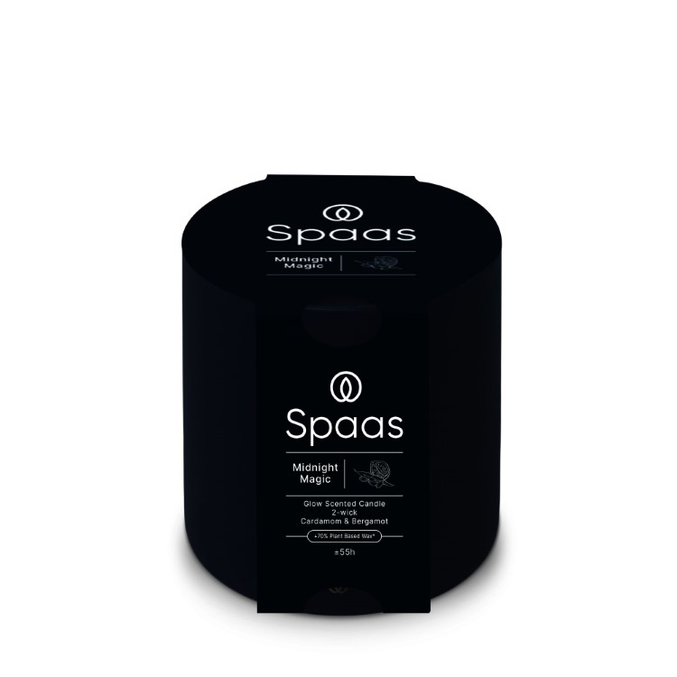Kaars Spaas, Glow 2-wiek, kaars in glas/geurkaars, Midnight Magic - Cardamom and Bergamot | Essential