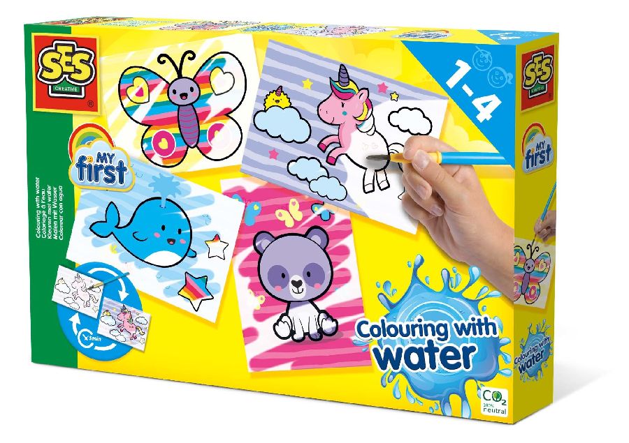 Waterboek & -kaarten SES Creative Colouring with water - Fantasy animals