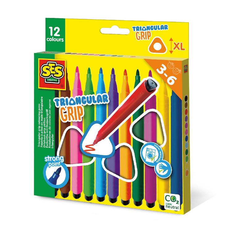 Kleurmateriaal SES Creative Colouring pens | Triangular Grip