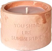 KAARS tuinkaars, Soy Candle, 8 x 5 cm, You shine like summertime, roze, citronella, 20u, 1st