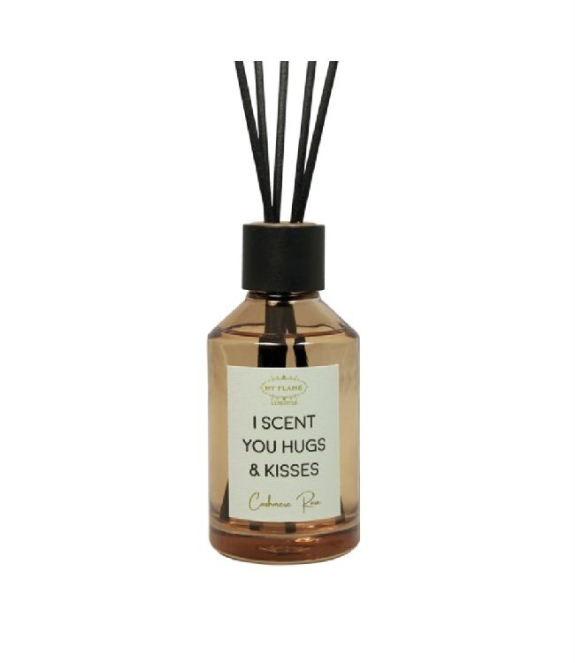 GEURVERSPREIDER 100ml, geurstokjes, I scent you hugs & kisses, cashmere rose, 1st