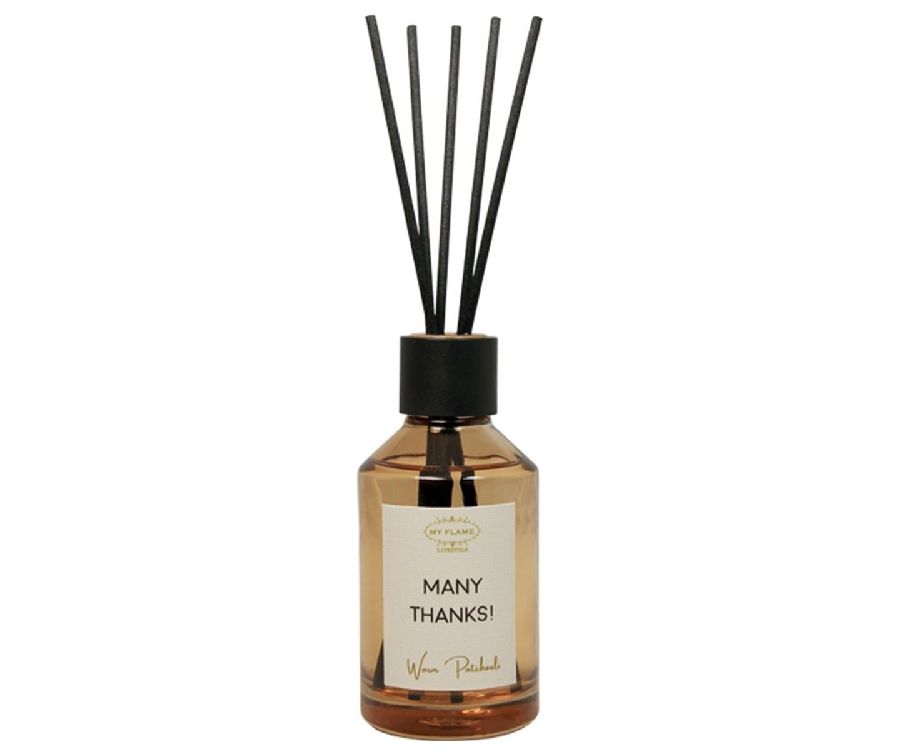 GEURVERSPREIDER 100ml, geurstokjes, Many thanks!, warm patchouli, 1st
