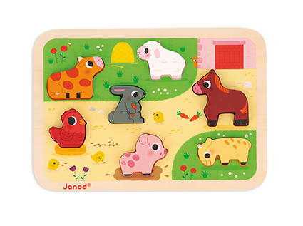 Inlegpuzzel Janod At the farm | Chunky Puzzle