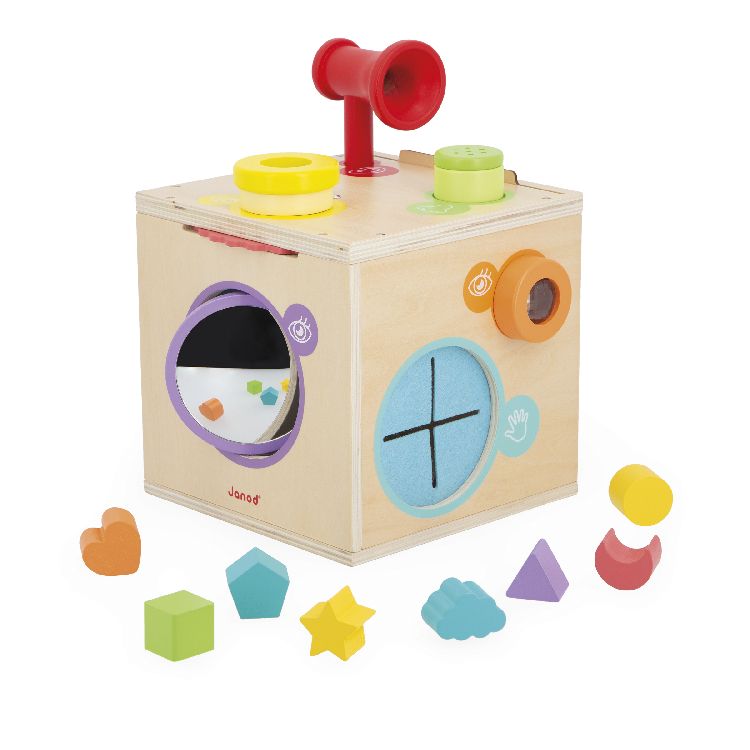 Stevige activiteitenkubus Janod Sensory box