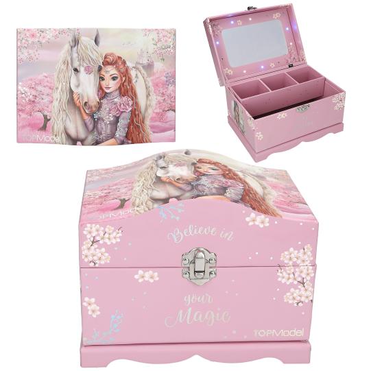 JUWELENHOUDER Sieradendoos met licht,  Viva Violet, meisje met paard, decoratie