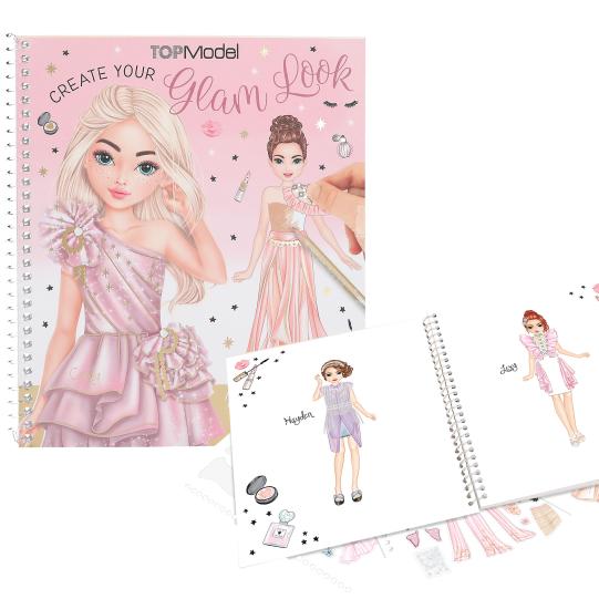 KLEURBOEK Create Your Glam Look, 36  modellen om te stylen, incl 6 vellen  stickers, boek