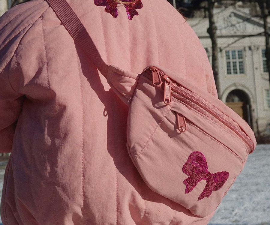 Heuptas Juno Sequin Bumbag roze, rosette