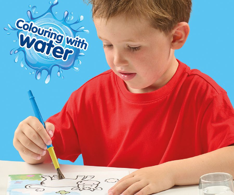 Waterboek & -kaarten SES Creative Colouring with water - Farm animals