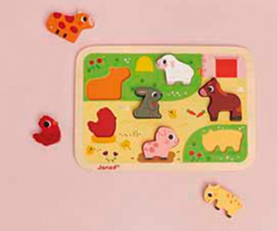 Inlegpuzzel Janod At the farm | Chunky Puzzle