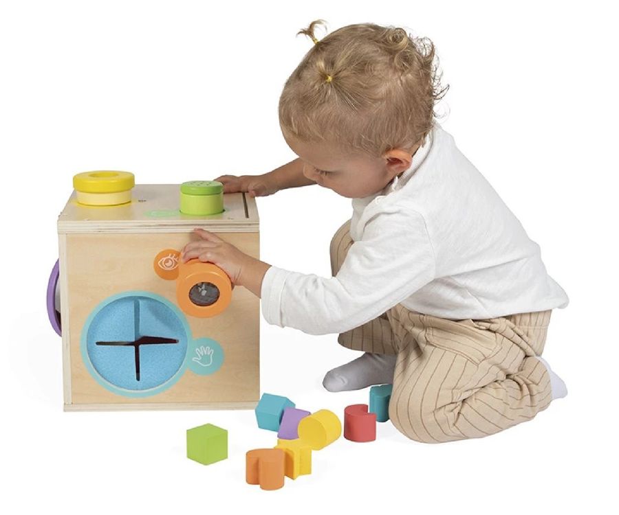 Stevige activiteitenkubus Janod Sensory box