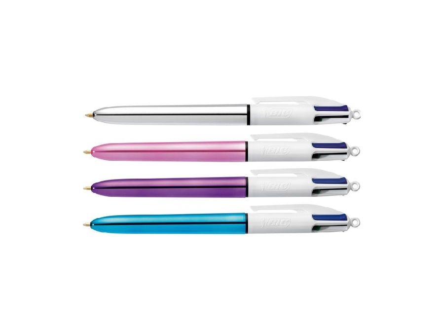 Balpen Bic 4 Colours Shine, standaard