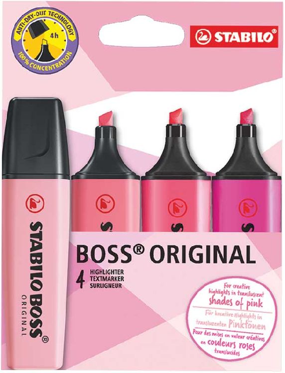 Tekstmarker Stabilo Boss Original, tekstmarker | shades of pink