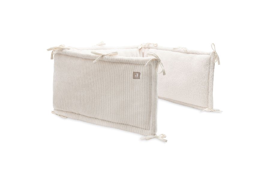 Tochtkussen Jollein Bedomrander/Boxomrander, geschikt voor babybed/park | Cloudy Rib oatmeal