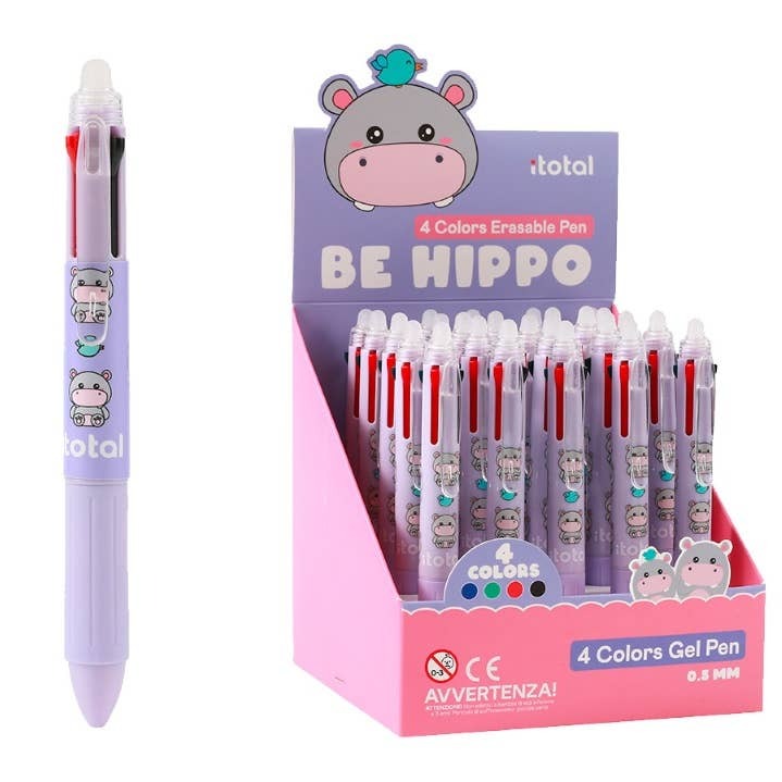 BALPEN 1st, 4in1 Erasable Pen, Hippo,  paars