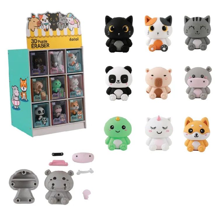 GOM 1st, XL Erasers, assortiment, poes/ dino/panda/kapibara/vos/eenhoorn/ nijlpaard